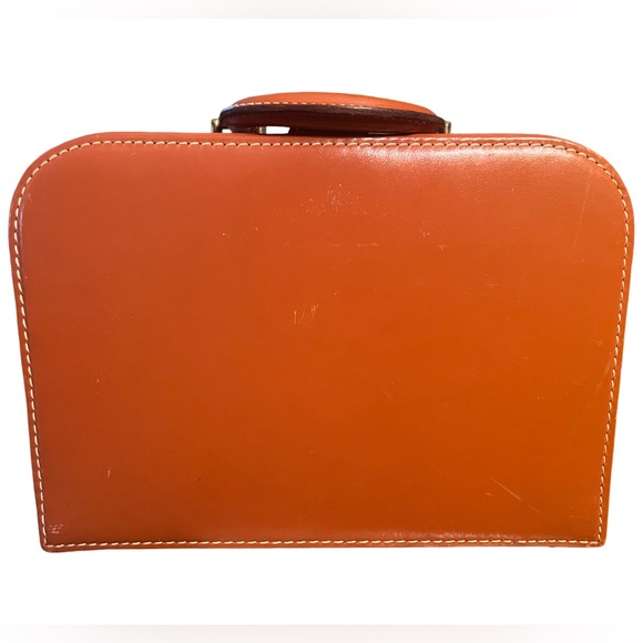 Tommy Traveler Vintage VGC Small Brown Leather Train Travel Cosmetic Suitcase - Picture 4 of 9